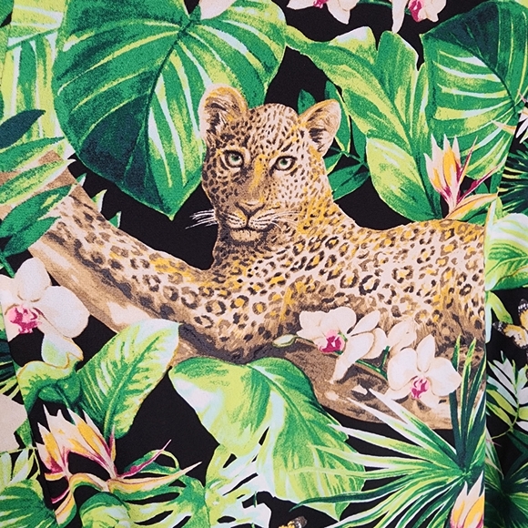 WHBM Jungle Leopard Green Tropical Sleeveless Maxi Dress Size 16 - Picture 2 of 16